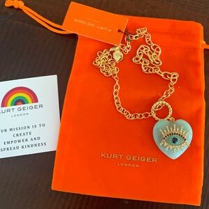 ♦️Kurt Geiger Beautiful Evil Eye Necklace Chalcedony green